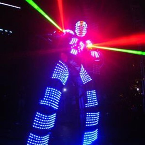 Traje de led de dupla face, roupa de led, ternos de robô led david robot239s