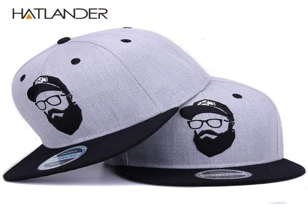 Hatlanderoriginal cinza legal hip hop boné masculino feminino chapéus vintage bordado personagem bonés de beisebol gorras planas osso snapback 211700224