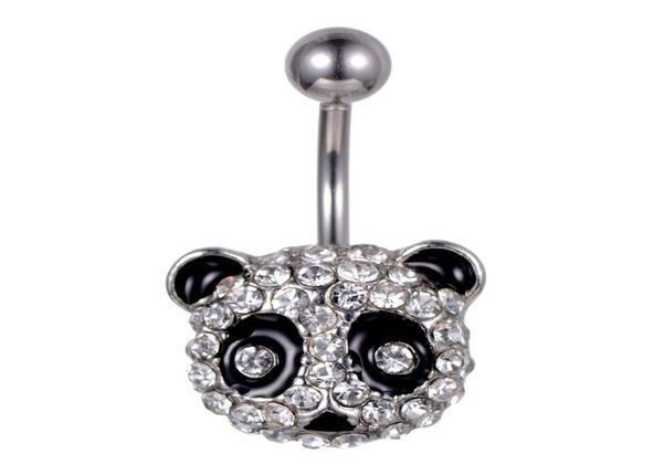 D0695 1 cor transparente estilo Panda anel de botão de umbigo piercing corporal jewlery2401449