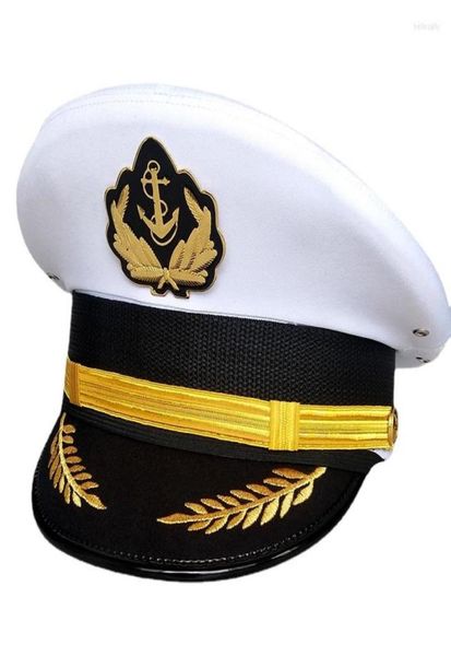 Berretti Berretti della Marina Militare US Army Militare Capitano di Yacht Cappello Marinaio Ufficiale Visiera Berretto da nave Cappelli da barca per bambini adulti Uomini Donne7929377