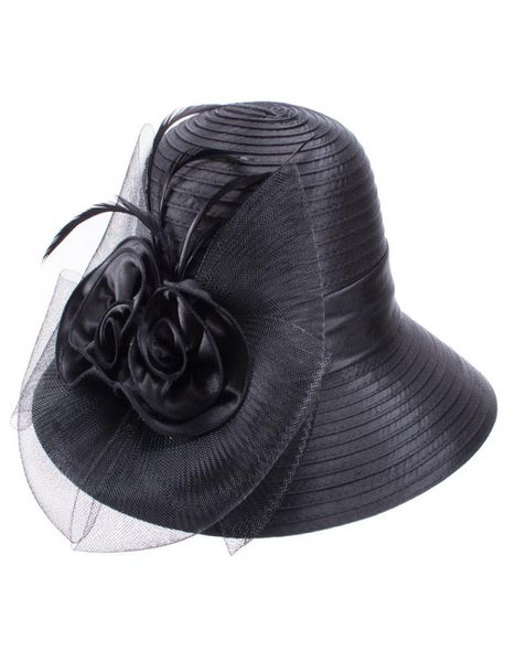 Sommerhüte mit breiter Krempe für Damen, Federnetz-Fascinator, Sonnenhüte, Brauthut, Mutterhut, Hochzeit, Derby, Kirche, Strandkappe 22035700966