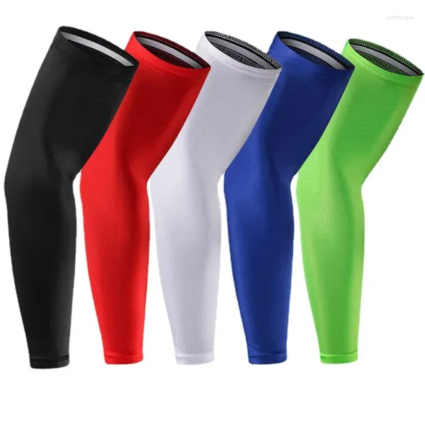 Meias masculinas perna cobre elástico de secagem rápida compressa protetores equipamentos esportivos joelho correndo bola jogo ciclismo guardas