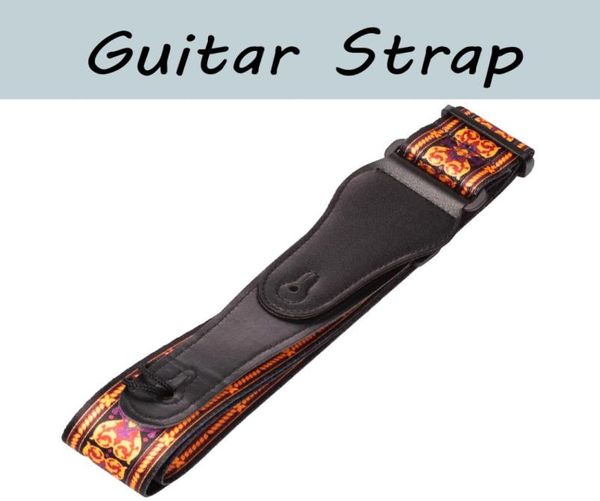 Alça de guitarra ajustável cinto de ombro para guitarra elétrica acústica baixo macio com extremidades de couro 7971450