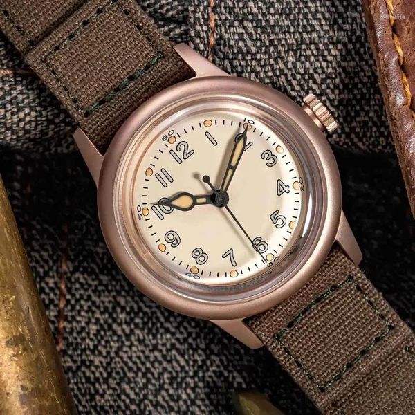 Наручные часы Thorn 36 мм CuSn8 бронза A11 Amry Field Watch для мужчин NH35 Механизм Ретро Вторая мировая война в стиле милитари