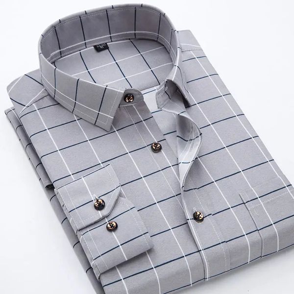 Camisa de desenhista Simples de manga comprida masculina primavera e outono fino camisa casual masculina vestido impresso listrado slim fit Bottom Down Business 231211