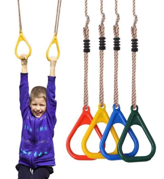 Crianças trapézio barra puxar para cima anéis de ginásio ajustável plástico fitness pullups indoor ao ar livre puxar anel playground balanço equipment3196104