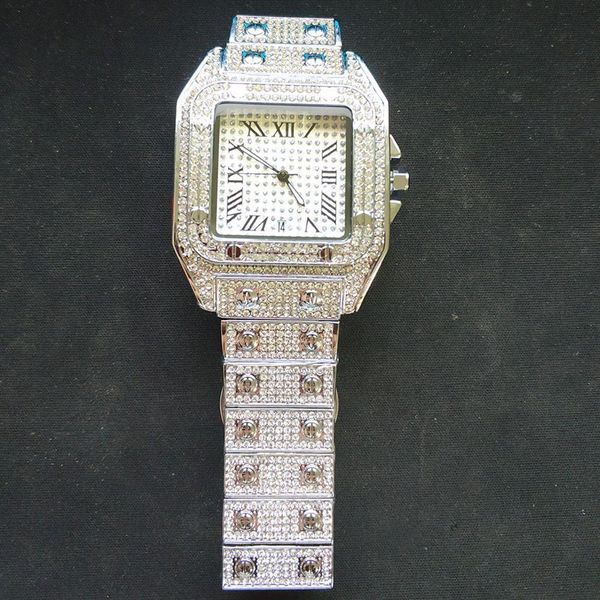 Orologi da uomo con diamanti pieni, orologio da donna, movimento al quarzo, orologio da polso lucido, stile di vita, orologio analogico impermeabile di alta qualità, fash299u