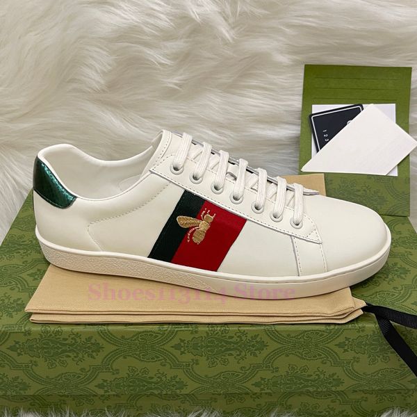 Designer sneakers scarpe di lusso in difficoltà donna uomo ape serpente tigre bianco oro verde striscia rossa low-top moda donna casual asso scarpe da tennis da uomo