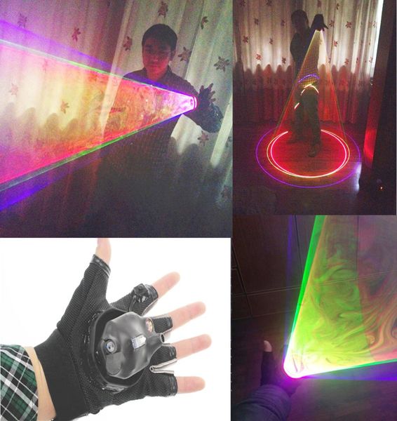 Guanti laser multicolori moda DJ Guanto laser rotante automatico Laser destro e luce mano sinistra Spina USA UE per Dance Party Club9526772
