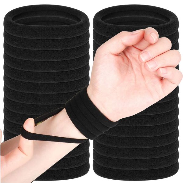 Elastici per capelli 50 pezzi Fasce per capelli in tessuto nero per donne Ragazze Fascia per capelli Elastico ad alta elasticità Fascette per capelli Porta coda di cavallo Scrunchies Accessori 231208