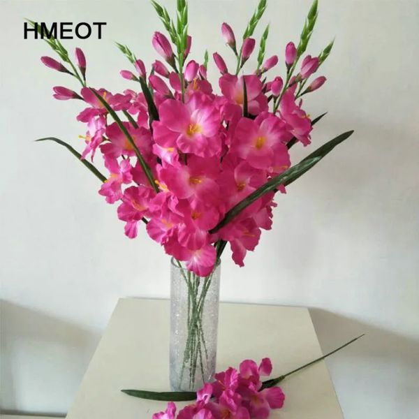 Ghirlande di fiori decorativi HMEOT 70CM Simulazione Gladiolo Orchidea Piante di fiori artificiali Festival di nozze Celebrazione Casa in vaso 231207