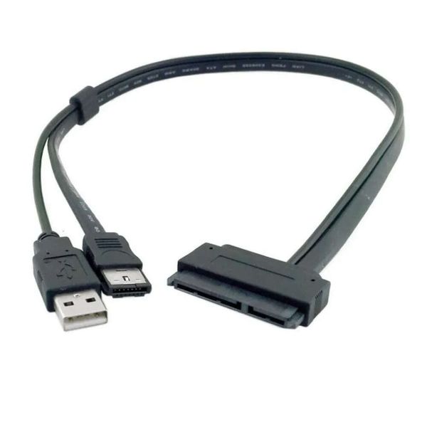 Nuovi adattatori per laptop Caricabatterie Disco rigido SATA 22 pin a ESATA Dati Cavo alimentato tramite USB Convertitore adattatore per driver HDD Laptop Sata7 + 15 Cavo per disco rigido