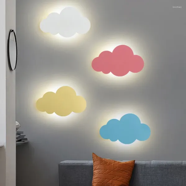Lâmpada de parede moderna simples nuvem nórdico criativo dos desenhos animados quarto cabeceira luminária corredor crianças quarto arandela