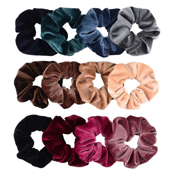 Faixas de borracha de cabelo moda mulheres meninas veludo cabelo scrunchies cor sólida estiramento elástico laços de cabelo clássico elegante borracha rabo de cavalo laços corda 231208