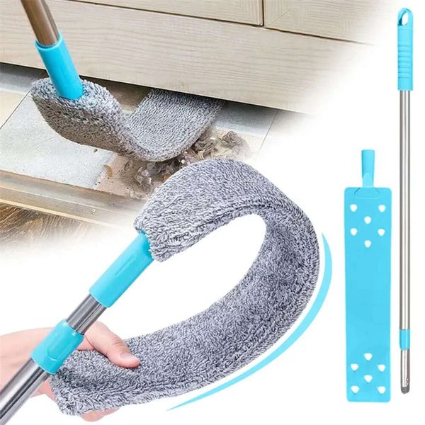 Escova telescópica para poeira, cabo longo, limpador de poeira, cabeceira, sofá, escova para limpeza, remoção de poeira, ferramentas de limpeza doméstica