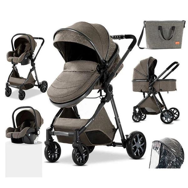 Carrinhos # Royal Luxury Baby 3 em 1 Stroller Alta Paisagem Dobrável Wagen Pram Carriage Portátil Viagem Carros Drop Delivery Kids Mate Ottws