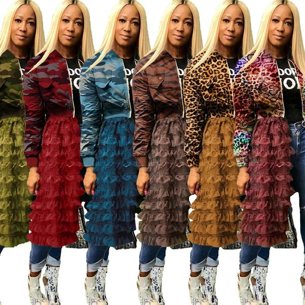 Mulheres Trench Coats Mulheres Inverno Manga Longa Cascata Ruffles Lace Patchwork Zipper Aberto Grande Balanço Longo Trench High Street Casaco Noite 5072 S-3XL 231211