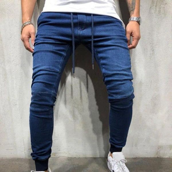 Herrenhosen, klassische Herren-Jeans, weich, Knöchelband, bequem, mittlere Taille, Bleistift, dünn, hautfreundlich