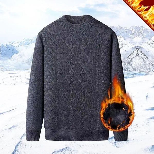 Suéter masculino outono inverno sólido gola redonda geométrica paisley lanterna manga comprida suéter de malha camiseta moda casual tops soltos