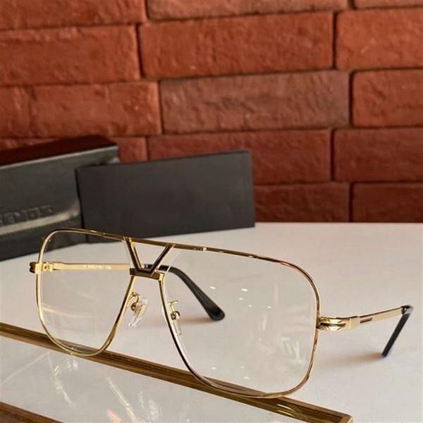 LEGENDS 725 Gold Clear Sunglasses Frames Mens Moda Óculos Frames Eyewear Proteção UV400 Novo com Box325y