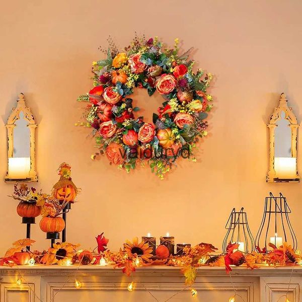 Weihnachtsdekorationen, künstliche Herbstkränze für Haustür, Zuhause, Bauernhaus, hängende Kürbisgirlande, Anhänger, Thanksgiving-Dekoration 2023vaiduryd