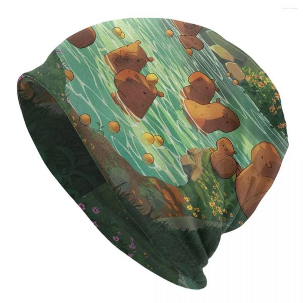 Baskenmütze, Capybara-Bademütze, Strickmütze, für Männer und Frauen, coole Unisex-warme Wintermütze