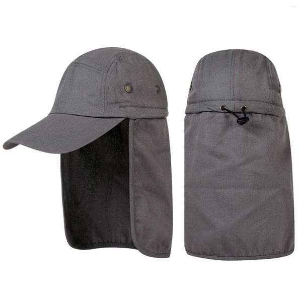 Berets verão proteção solar chapéu de pesca respirável acampamento caminhadas bonés anti-uv com capa de pescoço panamá masculino