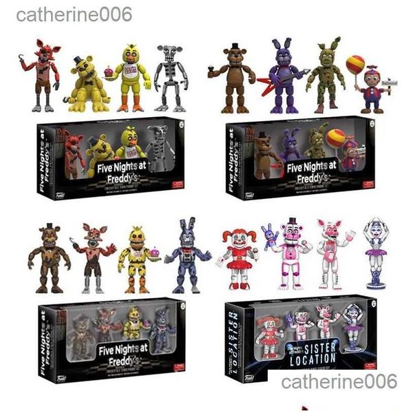 Diğer oyuncaklar fnaf figürleri freddy bonnie foxy chica fazbear ayı aksiyon figürü pvc koleksiyonu kabus fredbear balon çocuk bebek modu otqjr