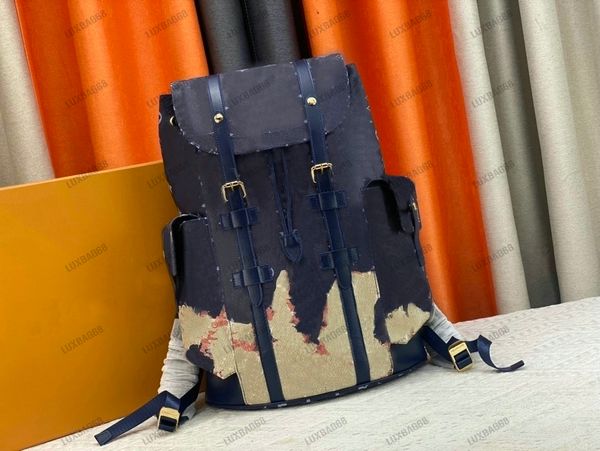 Sac à dos Christophers Blue Fireworks Abstract Pattern M23773 Sac de voyage de luxe KEEPALLS Sac géant pour hommes Sac à dos lettre M46805 Trunk M23731 M81746 M23905