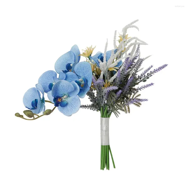 Dekorative Blumen im Vintage-Stil, Lavendelstrauß, festliche Party, Heimdekoration, Seidentuch, 40 x 45 cm: mehrfarbige handgebundene künstliche Brautblume