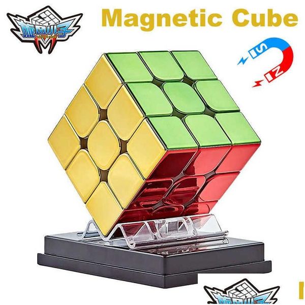 Brinquedos de banho Cyclone Boys Chapeamento 3x3x3 Cubo Mágico Magnético Rubick 3x3 2x2 Profissional Speed Enigma 33 22 Crianças Fidget Toy Rubix Dro Dhygb