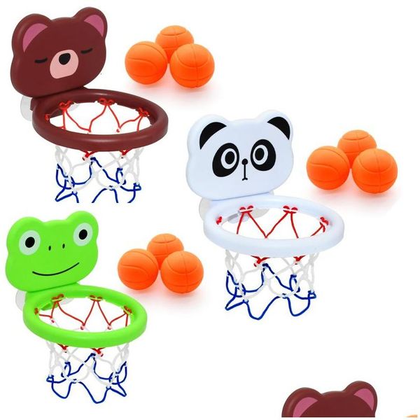 Banyo Toys Baby Çocuk Mini Atış Sepet Küvet Su Oyunu Basketbol Backboard 3 Balls ile Komik Duş Eğlence Yeniden Toddlers 230529 DHZ2V