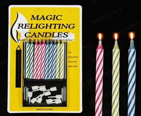 Волшебная забавная зажигающаяся свеча, шутка, свечи для дня рождения, аксессуары для торта, рождественские праздничные праздничные свадебные принадлежности, сувениры8173539