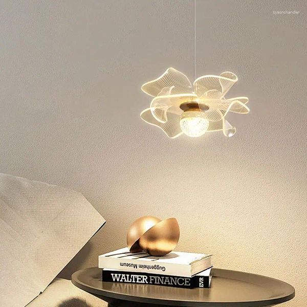 Kroonluchters Moderne LED-kroonluchter voor eetkamer keuken slaapkamer decoratie plafond hanglamp kleine gouden bloem design hanglamp