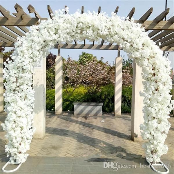 Nuovo fiore artificiale fiore di ciliegio con arco in ferro da sposa in metallo supporto per arco in fiore di ciliegio pieno scaffale decorazione per feste per finestre fai-da-te209S