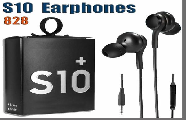 828D Fones de ouvido OEM de alta qualidade S10 Fones de ouvido Baixo Fones de ouvido estéreo com controle de volume para S8 S9 PK S6 S8 Fone de ouvido8952591