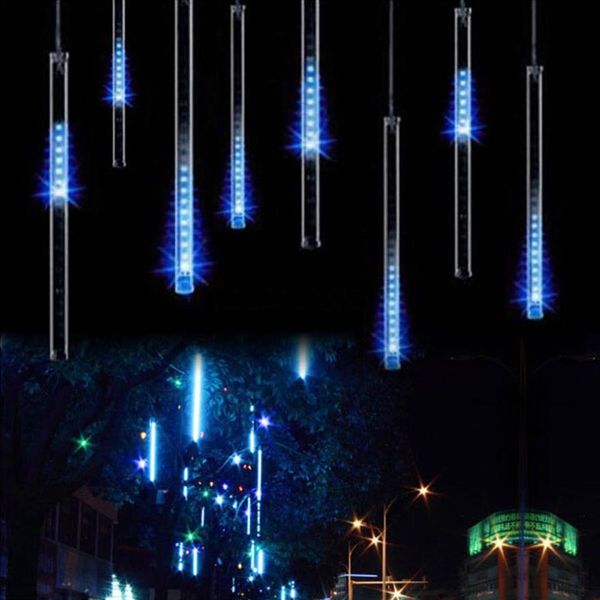 Çok renkli 30cm Meteor Duş Yağmur Tüpleri Strings AC100-240V LED Noel Işıkları Düğün Bahçesi Xmas String Işık Açık Dış mekan