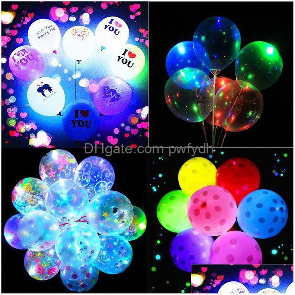 Festa decoração dia dos namorados amantes de balão luminoso transparente led bobo bola bolas de ar para ano de natal brithday casamento deco dh3o7