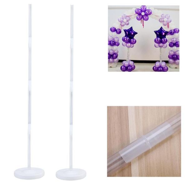 4 pçs balão coluna suporte kits arco suporte com base de quadro e pólo para decoração festa de casamento q1904299014269