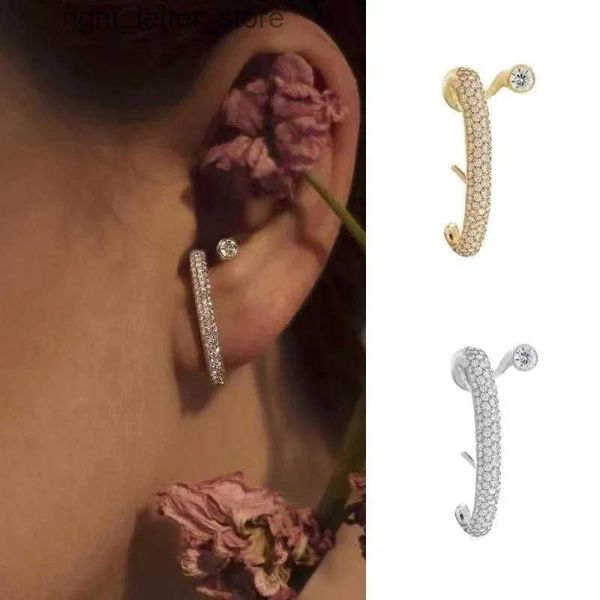 Stud Trendy Cubic Zircon Ear Clip Garras Brincos de Gancho para Mulheres Geométricas Declaração Brincos Elegantes Ear Cuff Brincos Jóias YQ231211