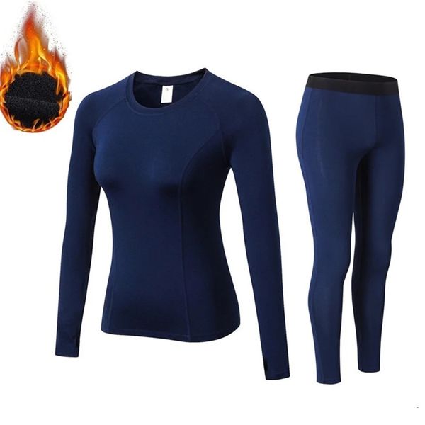 Damen Thermo-Unterwäsche Damen Thermo-Unterwäsche dünnes Fleece Damen lange Unterhosen Winter eng Fitness einfarbig 231211