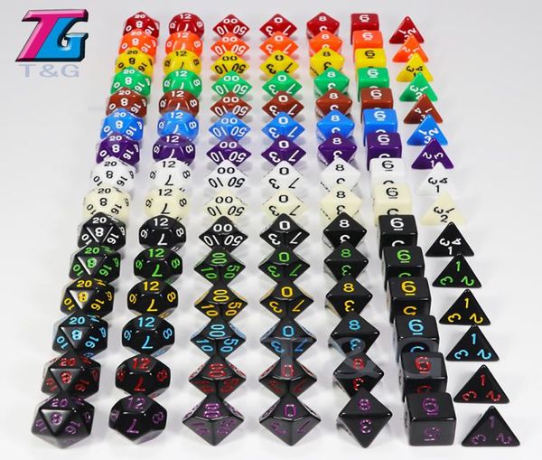 7 dadi poliedrici acrilici DD Die Set 15 colori RPG DND Gioco da tavolo5055529