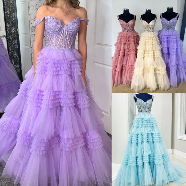 Tüll-Rüschen, formelles Partykleid, 2k24, Spitzenapplikation, Korsett, Mieder, Damenwettbewerb, Abschlussball, Abendveranstaltung, Hoco-Gala, Cocktailkleid, roter Teppich, Tanzkleid, Fotoshootings, Hellgrün