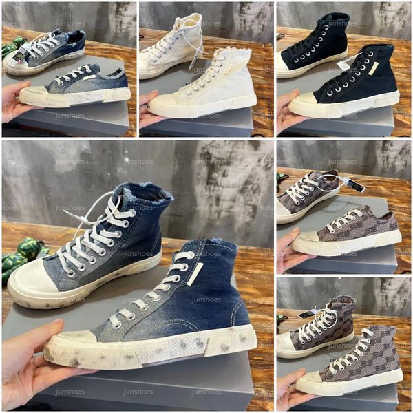 Parigi Fashion Denim Casual Casual Shoes Designer Women Sneakers Low Top Sneakers Retro Graffiti Men High Top Sneakers Taglia 35-45