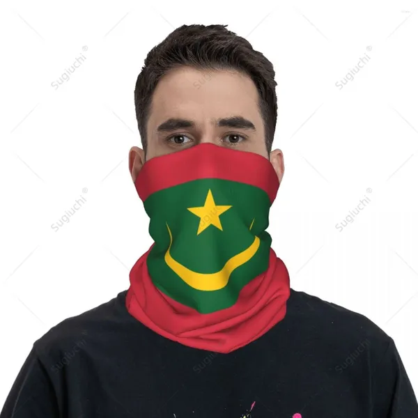 Шарфы унисекс Мавритания Флаг Шейный платок Шарф Шея Маска для лица Теплая бесшовная бандана Головной убор Велоспорт Туризм