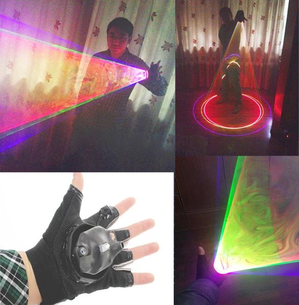 Guanti laser multicolori moda DJ Guanto laser rotante automatico Laser destro e luce mano sinistra Spina USA UE per Dance Party Club1556224