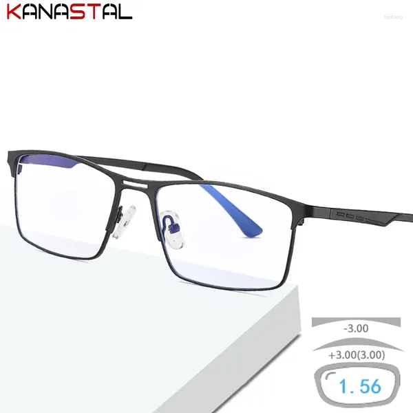 Sonnenbrille Metall Lesebrille Männer Anti Blau Licht Blockieren Rezept Optik Linsen Brillen Myopie Hyperopie Brillen Rahmen