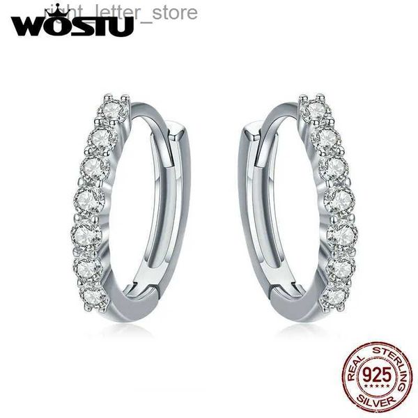 Stud WOSTU 2019 Hot Sale Real 925 Sterling Silver Dazzling CZ Hoop Brincos para Mulheres Marca de Moda S925 Prata Jóias Presente CQE351 YQ231211