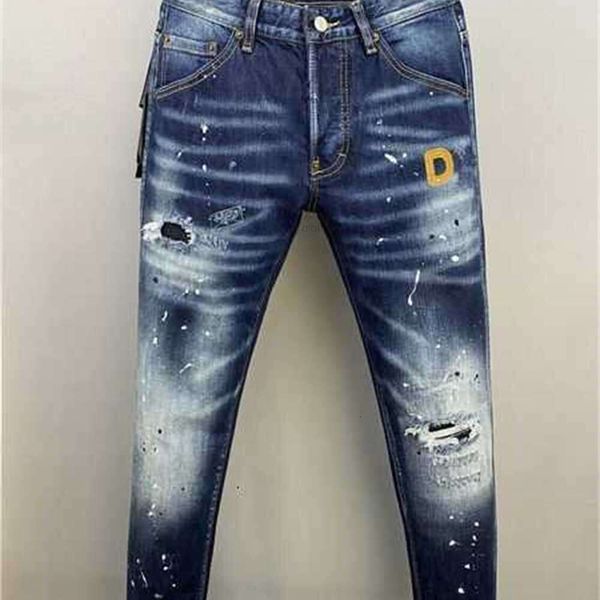 Jeans da uomo pantalones para vaqueros Designer di marca di lusso D2 Uomo Denim Dsquare Ricamo Pantaloni Moda Fori Pantaloni Abbigliamento uomo Taglia US 28-38s