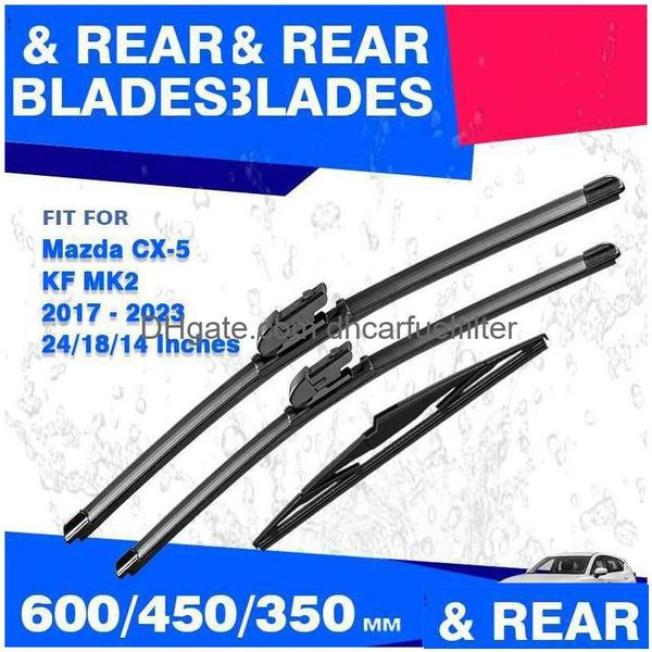 Limpadores de pára-brisa Windsn Wiper Blades Set para Mazda Cx-5 Mk2 Cx5 Cx 5 Kf - 2022 Janela Traseira Frontal 2021 Drop Delivery Mobiles Motorcy DHTCA